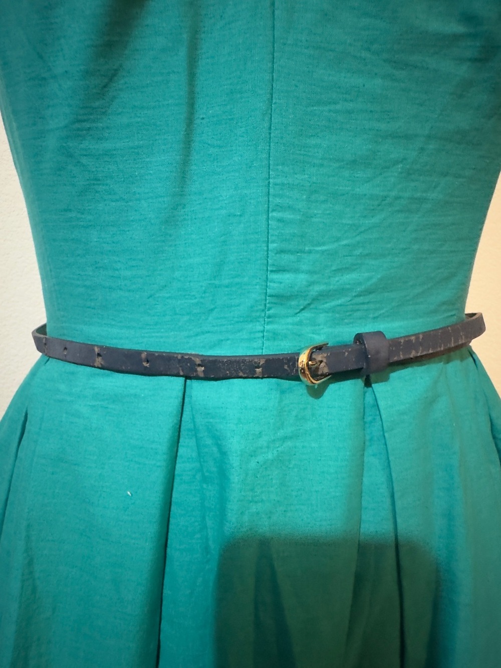 Lindy Bop Turquoise Midi Dress with Pink Tulip Floral Hem - Picture 5 of 7